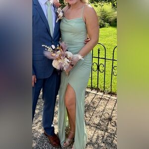 Azazie Dusty Sage Kalea Dress